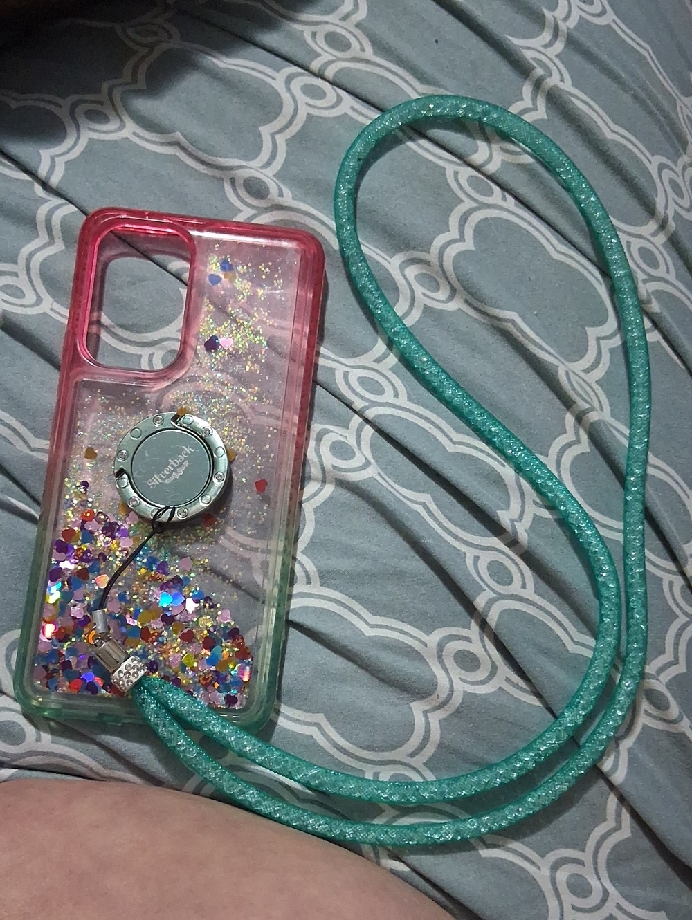 Galaxy A53 5G Sparkling Pink & Aqua Glitter Phone Case